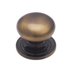 M Marcus Heritage Brass Round Design Victorian Wardrobe Knob 38mm 